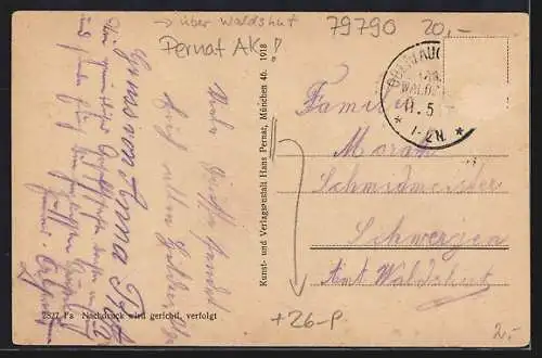 AK Bechtersbohl, Gasthaus zum Hirschen, Ortsansicht mit Küssaburg