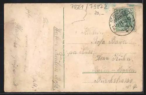 AK Bernau / Schwarzwald, Ortsansicht, Geburtshaus von Hans Thoma, Handlung Spiegelhalder & kaiserl. Postamt