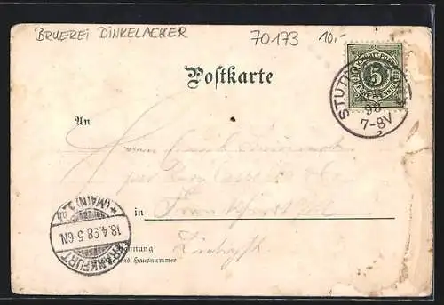 Lithographie Stuttgart, Restaurant Brauerei Dinkelacker