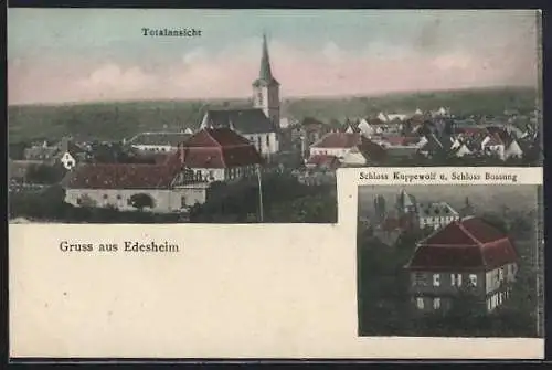 AK Edesheim / Pfalz, Schloss Kuppewolf und Schloss Bossung, Totalansicht