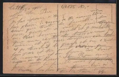 AK Dannstadt, Strassenpartie mit Anwohnern