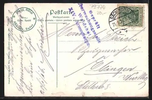 AK Albbruck / Baden, Partie aus dem Albtal, Hotel Albtal
