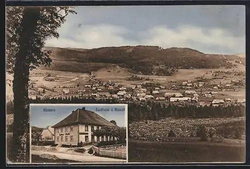 AK Häusern, Gasthaus J. Mantel und Totalansicht