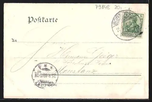Lithographie Bonndorf / Baden, Kriegerdenkmal und Totalansicht