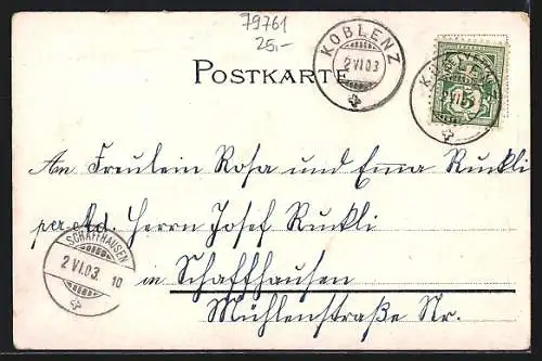Lithographie Waldshut, Hauptstrasse, Ortsansicht