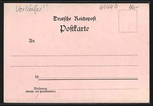 Lithographie Hohemark bei Oberursel, Restaurant und Gartenwirtschaft, Totalansicht