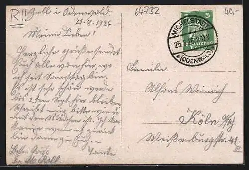 AK Zell i. Odenwald, Hotel und Pension Eulbacher Hof, Bes. Jean Treser, Waldbach mit Bahnbrücke