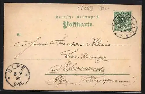 Lithographie Orpherode, Gasthof zur Linde, Krippej