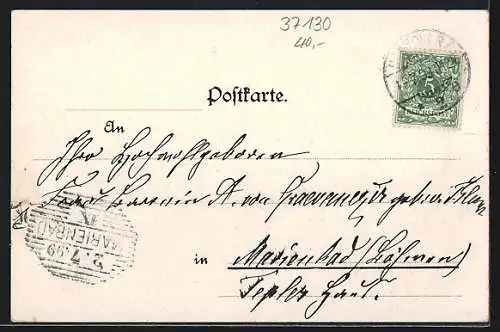 Lithographie Kerstlingerode, Vollmers Gasthof, Sauerlands Gasthaus, Druhms Geschäft