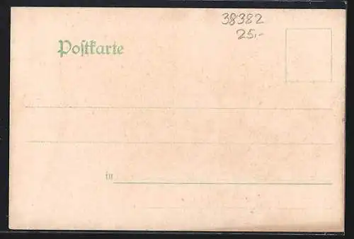 Lithographie Beierstedt, Gasthof von W. Schliephake, Vasel`s Garten, F. Siemann`s Gehöft