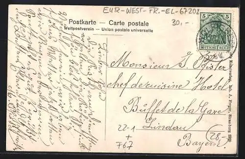 AK Wolfisheim, Synagoge, Hauptstrasse mit Gasthof zum Roten Löwen, Bürgermeisterhaus