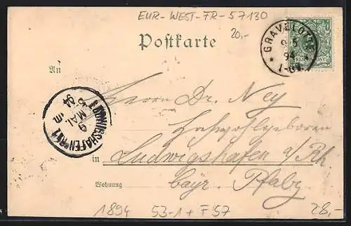 Vorläufer-Lithographie Gravelotte, 1894, Kriegsfriedhof mit Kriegerdenkmal, Strassenpartie im Ort