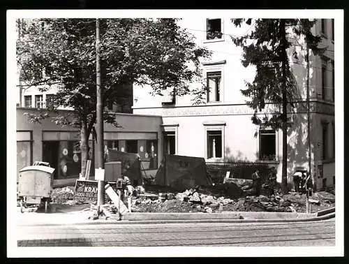 Fotografie Bon Bild-Bericht, Stuttgart, Ansicht Stuttgart, Baustelle der E.W.S. an einer Hausecke