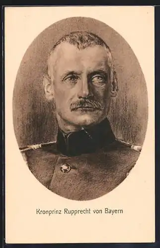 Künstler-AK Kronprinz Rupprecht von Bayern in Uniform
