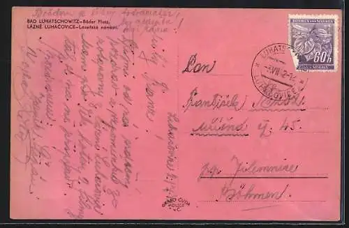 AK Bad Luhatschowitz, Bäder Platz