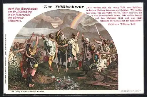 Künstler-AK Der Rütlischwur, Wilhelm Tell