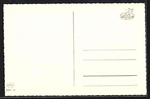 AK Briefmarkensprache mit lachender Frau