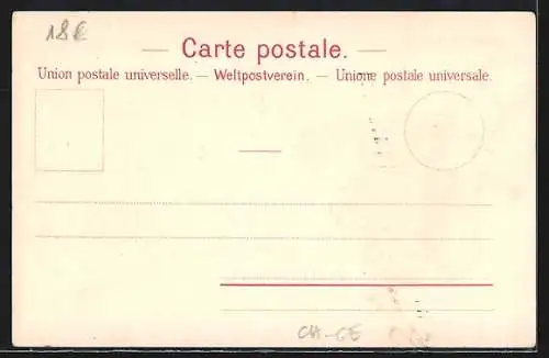 AK Genf, Erste Briefmarken der Schweiz mit Wappen