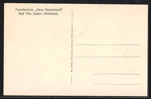 AK Bad Tölz, Fremdenheim Haus Sonnenland