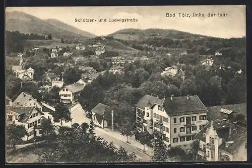 AK Bad Tölz, Blick auf Schützen- und Ludwigstrasse