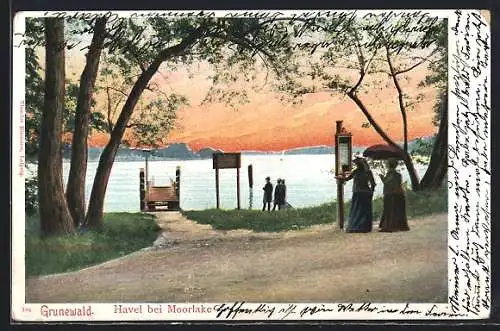 AK Berlin-Grunewald, Havel bei Moorlake