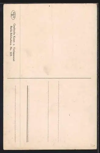 Lithographie Versetzt, Ich schnitt`s in alle Rinden gern...., Scherz