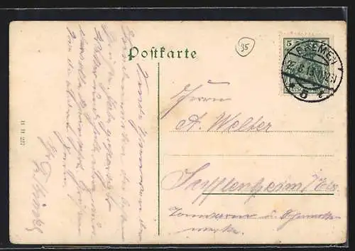 AK Godesberg, Gasthof Godesberg, Inh. Geschwister Schumacher, Gedicht Die Lindenwirtin