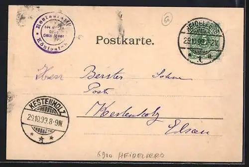 AK Kohlhof bei Heidelberg, Ortsansicht aus der Vogelschau