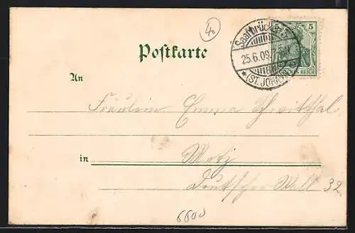 AK Saarbrücken-St. Johann, Partie an der Saar