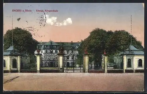 AK Engers a. Rhein, Blick auf die Königl. Kriegsschule