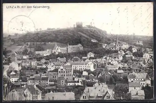 AK Linz a. Rh., Ortsansicht mit dem Kaisersberg