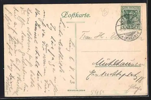 AK Linz a. Rh., Ortsansicht mit dem Kaisersberg