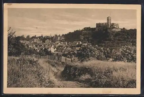AK Königstein i. Taunus, Ortsansicht mit Ruine