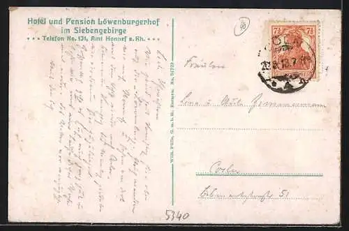 AK Löwenburg im Siebengebirge, Hotel am Waldrand