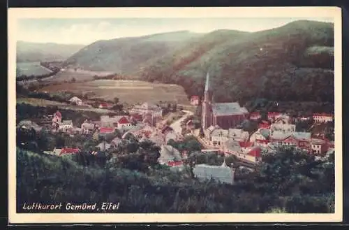 AK Gemünd /Eifel, Ortsansicht mit Kirche