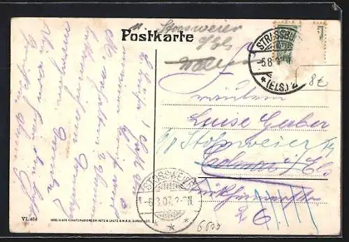 AK Saarbrücken, Ortsansicht mit Schleuse