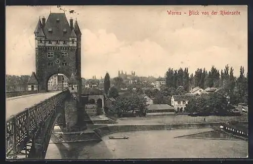 AK Worms, Blick von der Rheinseite