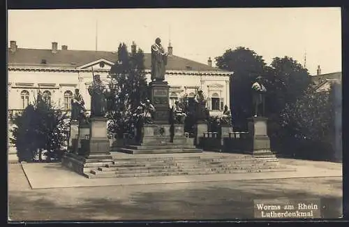 AK Worms am Rhein, Blick auf das Lutherdenkmal