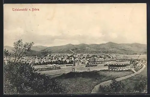 AK Bebra / Hessen, Totalansicht mit Eisenbahn & Gleisanlagen