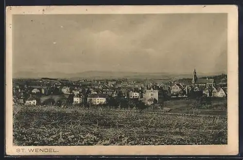 AK St. Wendel, Ortsansicht aus der Vogelschau