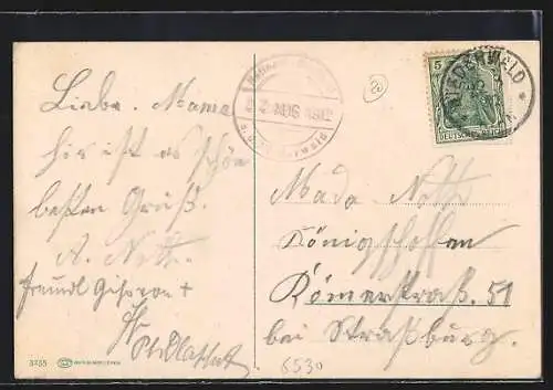 AK Bingen / Rhein, Mündung der Nahe in den Rhein mit Scharlachberg