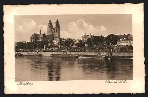 AK Magdeburg, Dom mit Elbpartie