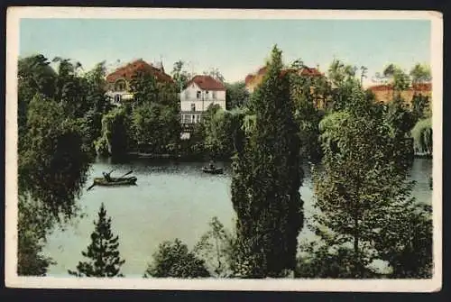 AK Berlin-Grunewald, Kolonie Grunewald mit Königssee und Villen