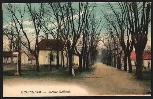 AK Griesheim, l`avenue Galliéni en hiver