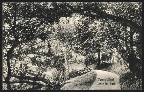 AK Tempelhof, Partie im Park