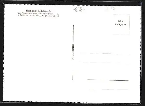 AK Lichtenrade, Althenheim der Arbeiterwohlfahrt der Stadt Berlin e. V., Augsburger Str. 18