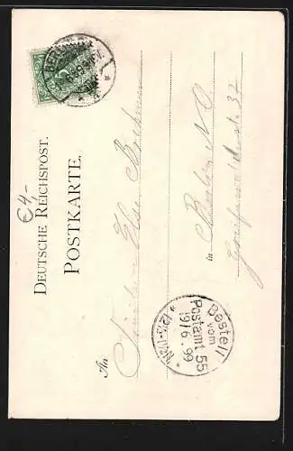 Lithographie Grunewald, Kaiser Wilhelm-Thurm auf dem Karlsberg