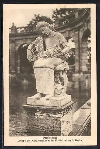 AK Berlin-Friedrichshain, Märchenbrunnen, Dornröschen-Figur