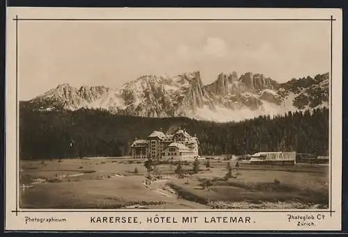 AK Karersee, Hotel mit Latemar