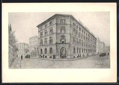 Künstler-AK Roma, Albergo di Londra - E. Cargill, Via Collina 23